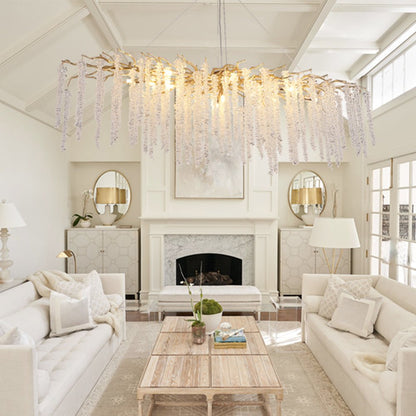 Branch Style Ceiling Light Crystal icicle Chandelier For Dining Table for Modern Home-Nobipets