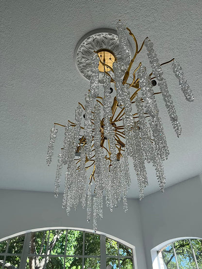 Branch Style Ceiling Light Crystal icicle Chandelier For Dining Table for Modern Home-Nobipets