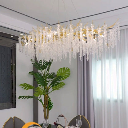 Branch Style Ceiling Light Crystal icicle Chandelier For Dining Table for Modern Home-Nobipets