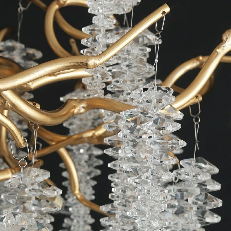 Branch Style Ceiling Light Crystal icicle Chandelier For Dining Table for Modern Home-Nobipets