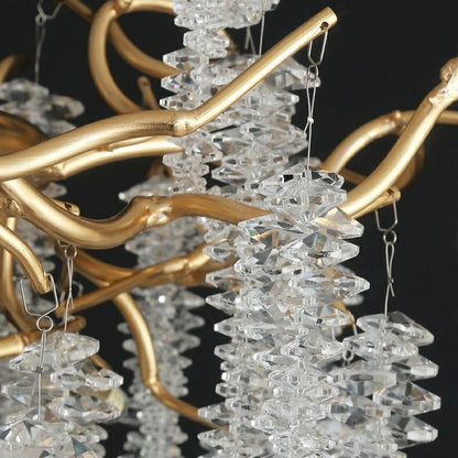 Branch Style Ceiling Light Crystal icicle Chandelier For Dining Table for Modern Home-Nobipets