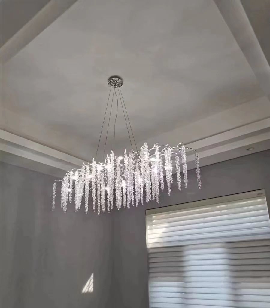 Branch Style Ceiling Light Crystal icicle Chandelier For Dining Table for Modern Home-Nobipets