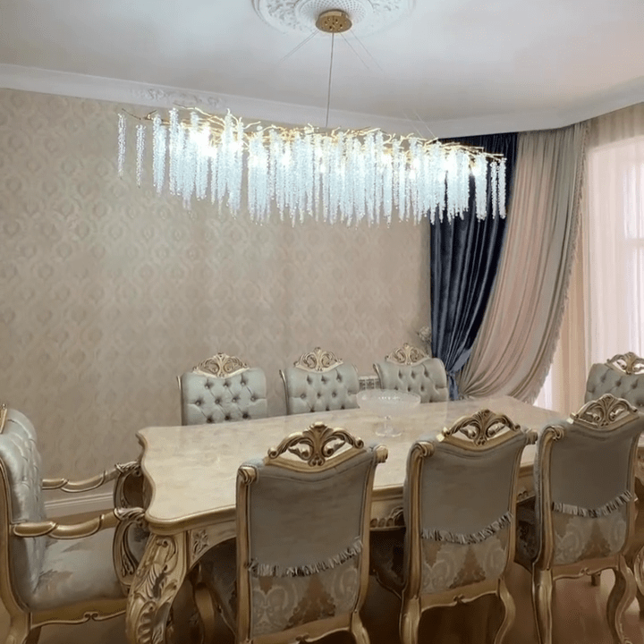 Branch Style Ceiling Light Crystal icicle Chandelier For Dining Table for Modern Home-Nobipets