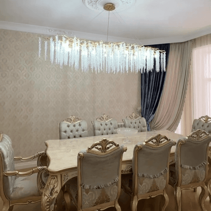 Branch Style Ceiling Light Crystal icicle Chandelier For Dining Table for Modern Home-Nobipets