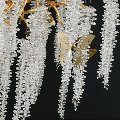 Branch Style Ceiling Light Crystal icicle Chandelier For Dining Table for Modern Home-Nobipets