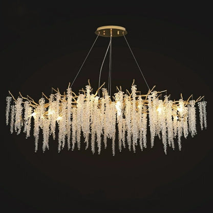 Branch Style Ceiling Light Crystal icicle Chandelier For Dining Table for Modern Home-Nobipets