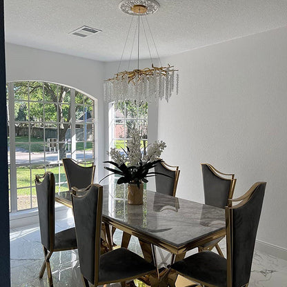 Branch Style Ceiling Light Crystal icicle Chandelier For Dining Table for Modern Home-Nobipets