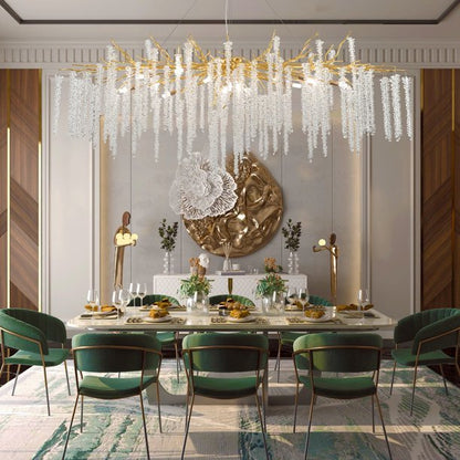 Branch Style Ceiling Light Crystal icicle Chandelier For Dining Table for Modern Home-Nobipets