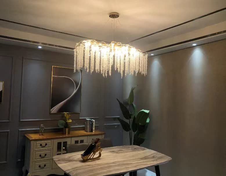 Branch Style Ceiling Light Crystal icicle Chandelier For Dining Table for Modern Home-Nobipets