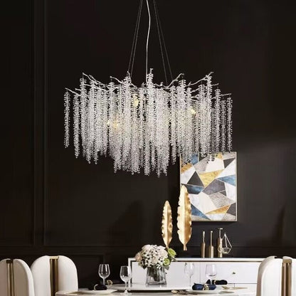 Branch Style Ceiling Light Crystal icicle Chandelier For Dining Table for Modern Home-Nobipets