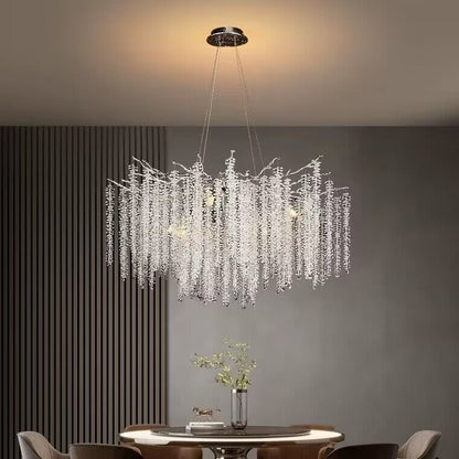 Branch Style Ceiling Light Crystal icicle Chandelier For Dining Table for Modern Home-Nobipets