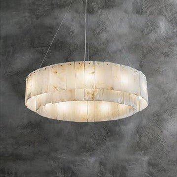 Brendra Alabaster 2-Tier Round Chandelier-Nobipets