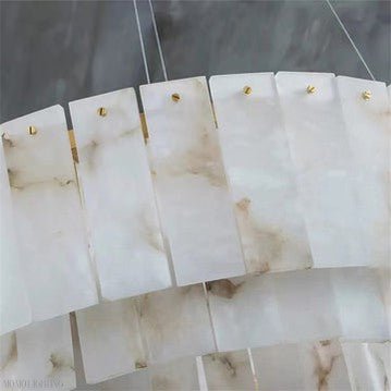 Brendra Alabaster 2-Tier Round Chandelier-Nobipets