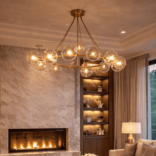 Bubble Clear Glass Round Chandelier 36'' 48'' 60'' 72'' 84''for Living room