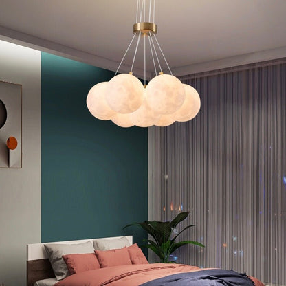 Bubble Moon Chandelier Bedroom Ceiling Light Modern Nordic Lamp-Nobipets