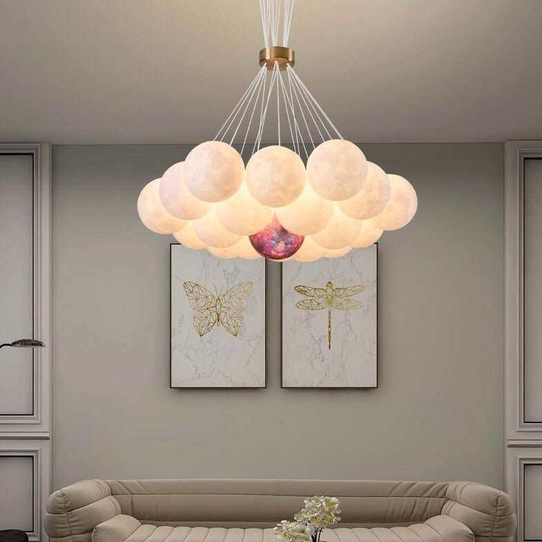 Bubble Moon Chandelier Bedroom Ceiling Light Modern Nordic Lamp-Nobipets