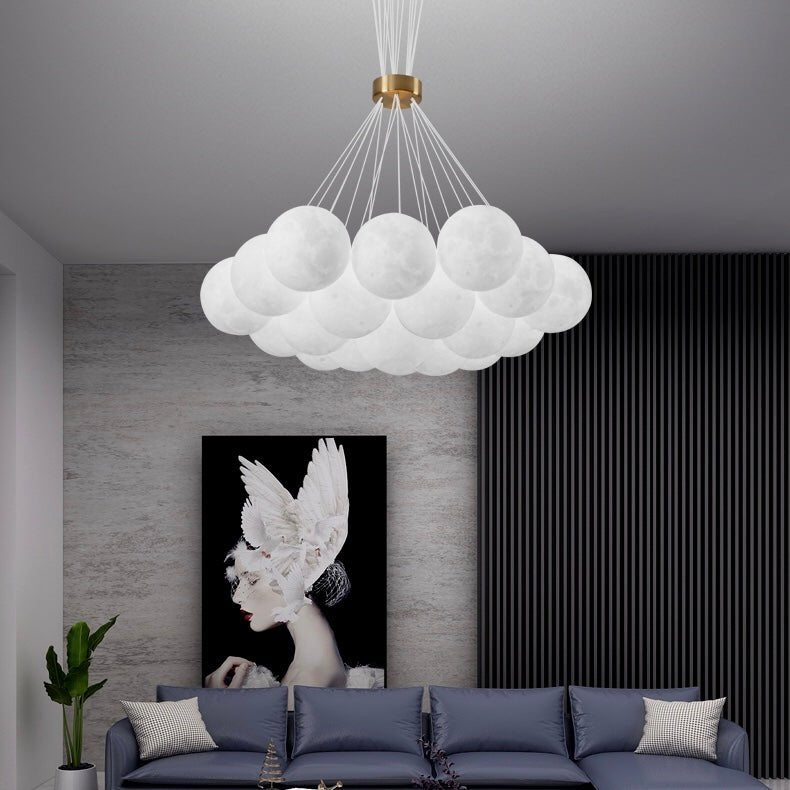 Bubble Moon Chandelier Bedroom Ceiling Light Modern Nordic Lamp-Nobipets