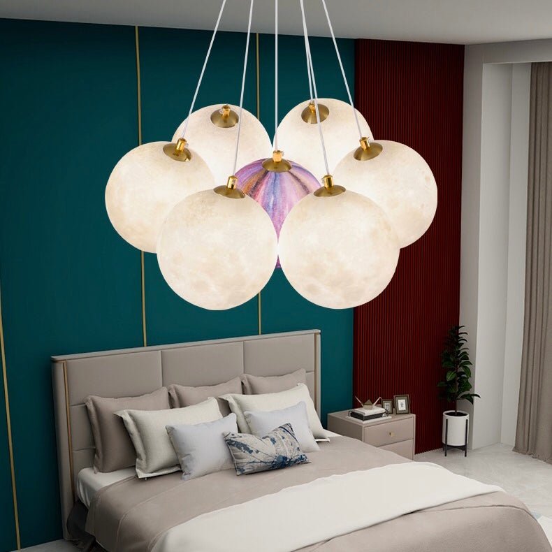 Bubble Moon Chandelier Bedroom Ceiling Light Modern Nordic Lamp-Nobipets