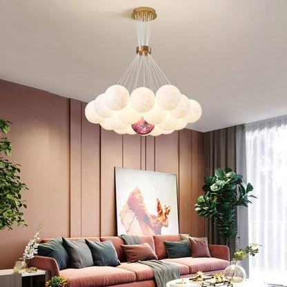 Bubble Moon Chandelier Bedroom Ceiling Light Modern Nordic Lamp-Nobipets