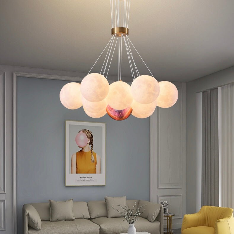 Bubble Moon Chandelier Bedroom Ceiling Light Modern Nordic Lamp-Nobipets