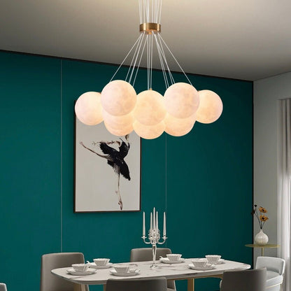Bubble Moon Chandelier Bedroom Ceiling Light Modern Nordic Lamp-Nobipets