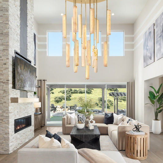 Budubon Alabaster Round Chandelier