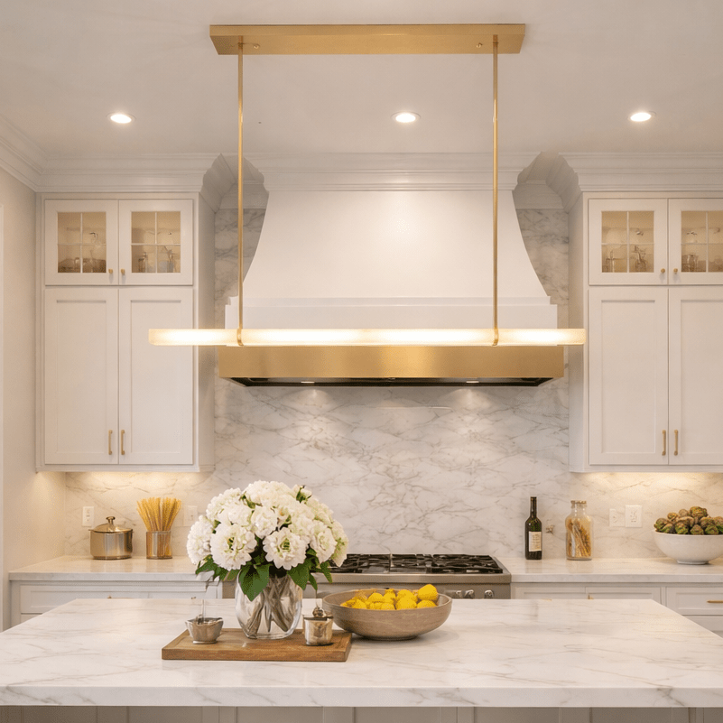BUDUBON ALABASTER SINGLE BAR LINEAR CHANDELIER