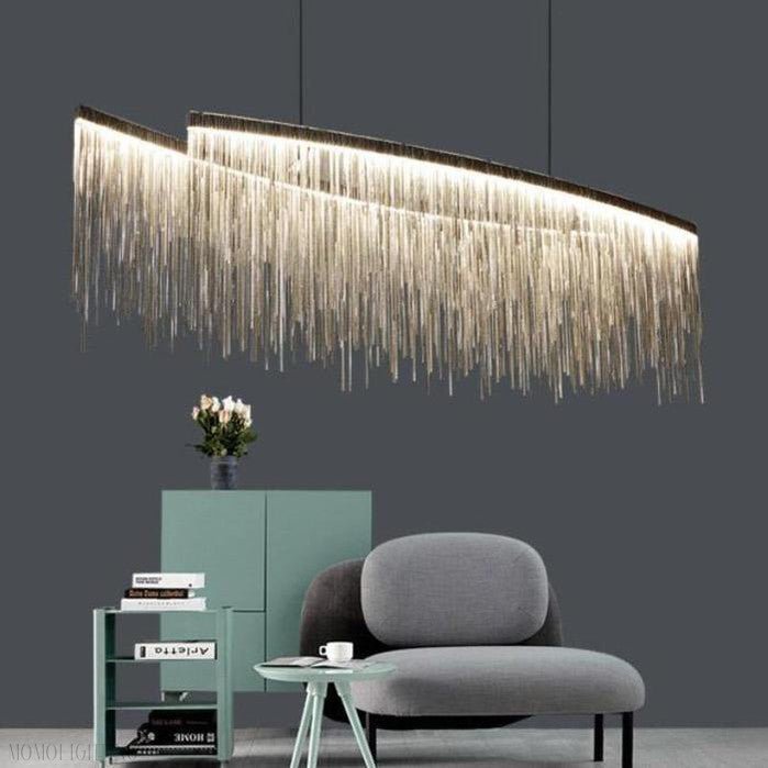 Bunny Aluminum Chain Tassel Chandelier-Nobipets