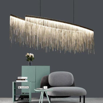 Bunny Aluminum Chain Tassel Chandelier-Nobipets