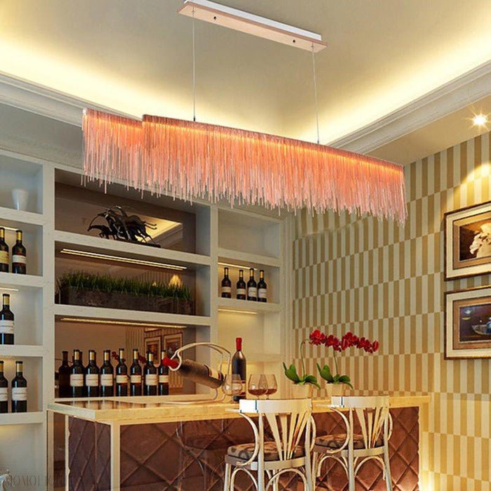 Bunny Aluminum Chain Tassel Chandelier-Nobipets