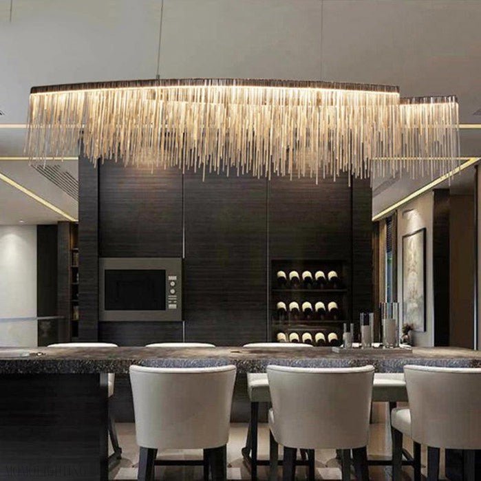 Bunny Aluminum Chain Tassel Chandelier-Nobipets