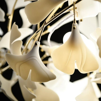Bustling Ceramic Ginkgo Leaf Chandelier-Nobipets