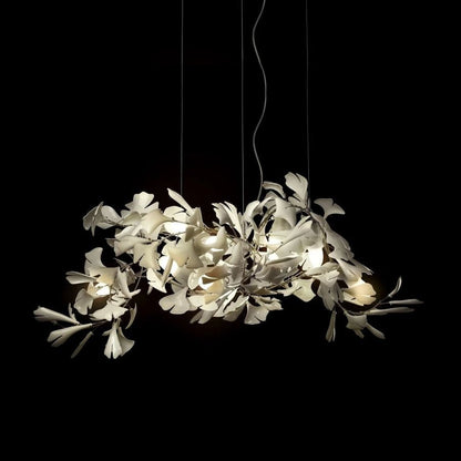 Bustling Ceramic Ginkgo Leaf Chandelier-Nobipets