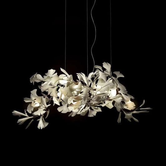 Bustling Ceramic Ginkgo Leaf Chandelier-Nobipets