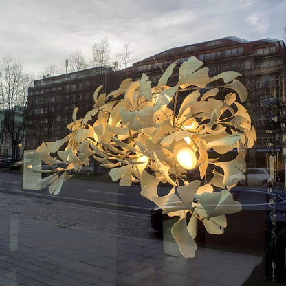 Bustling Ceramic Ginkgo Leaf Chandelier-Nobipets