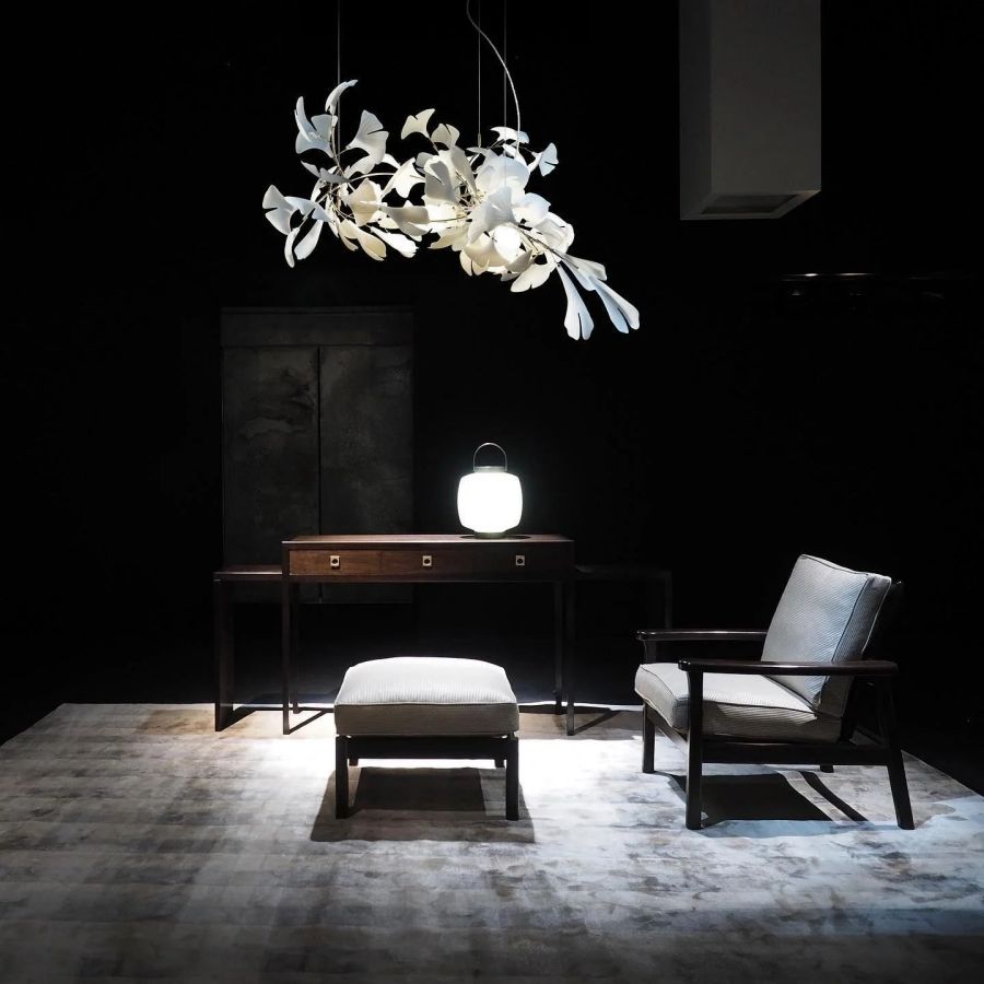 Bustling Ceramic Ginkgo Leaf Chandelier-Nobipets