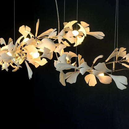 Bustling Ceramic Ginkgo Leaf Chandelier-Nobipets