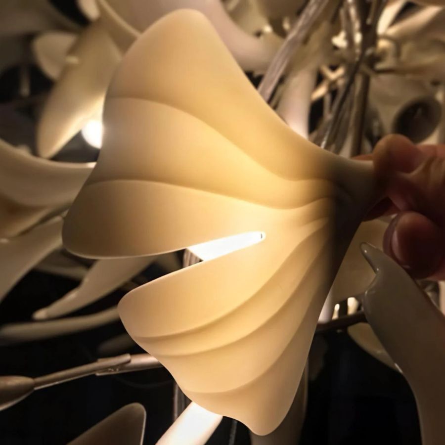 Bustling Ceramic Ginkgo Leaf Chandelier-Nobipets