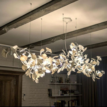 Bustling Ceramic Ginkgo Leaf Chandelier-Nobipets