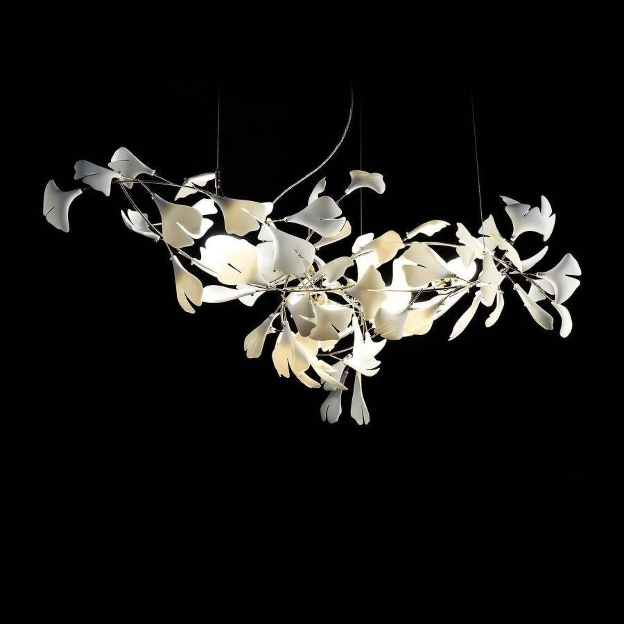 Bustling Ceramic Ginkgo Leaf Chandelier-Nobipets