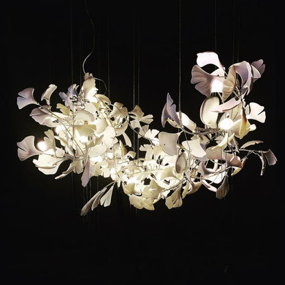 Bustling Ceramic Ginkgo Leaf Chandelier-Nobipets