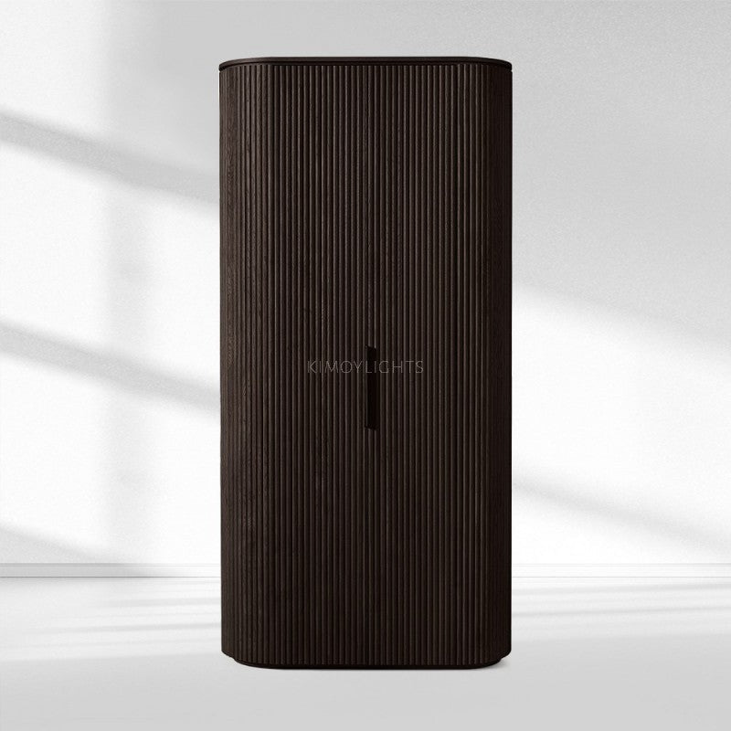 Byron Reeded White Oak Tall Cabinet