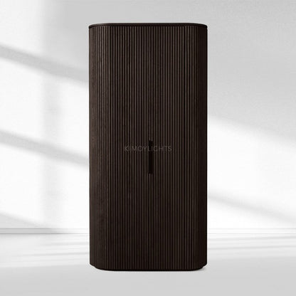 Byron Reeded White Oak Tall Cabinet