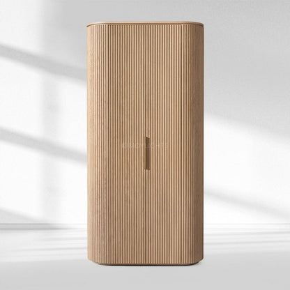 Byron Reeded White Oak Tall Cabinet