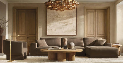 CABRETE AMBER GLASS ROUND CHANDELIER 60"-Nobipets