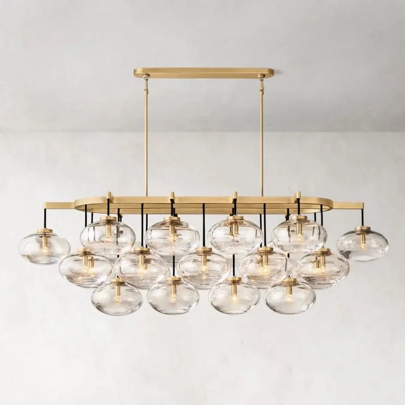 CABRETE CLEAR GLASS LINEAR CHANDELIER 72"-Nobipets