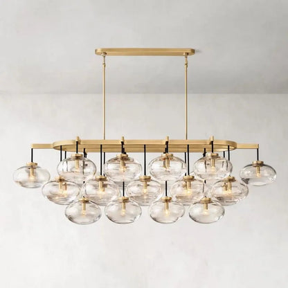 CABRETE CLEAR GLASS LINEAR CHANDELIER 72"-Nobipets