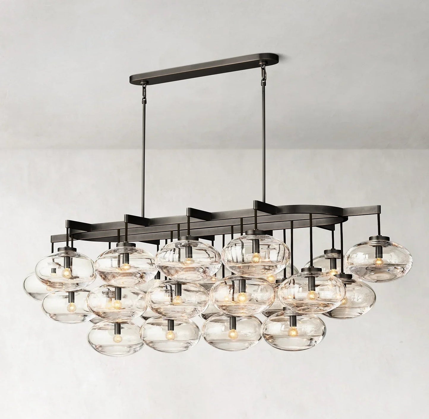 CABRETE CLEAR GLASS LINEAR CHANDELIER 72"-Nobipets