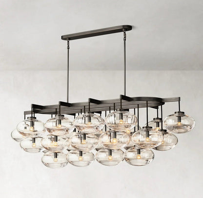 CABRETE CLEAR GLASS LINEAR CHANDELIER 72"-Nobipets