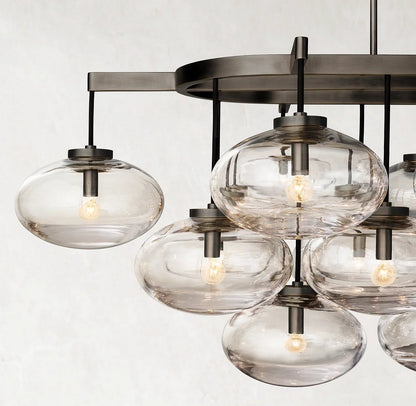 CABRETE CLEAR GLASS LINEAR CHANDELIER 72"-Nobipets